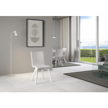 Chairs - Trudy chair with white legs and white cushion 01