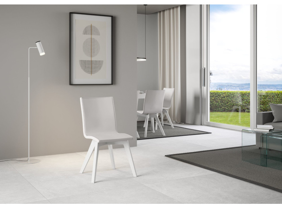 Chairs - Trudy chair with white legs and white cushion 01