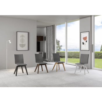 Chairs - Trudy chair with white legs and grey cushion 11