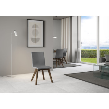 Chairs - Trudy chair with white legs and grey cushion 11