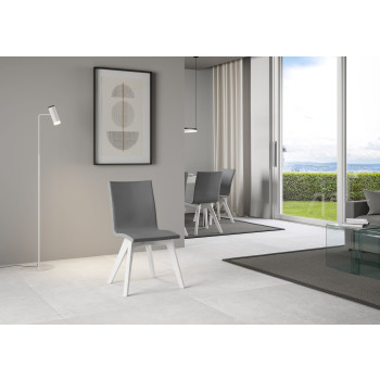 Chairs - Trudy chair with white legs and grey cushion 11