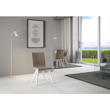 Chairs - Trudy chair with white legs and dove grey cushion, 52 cm