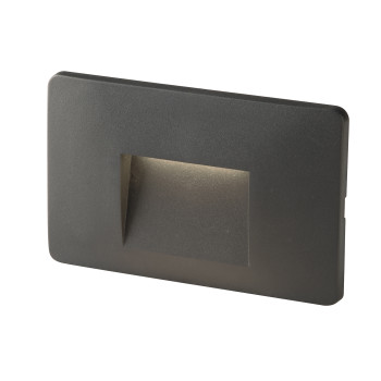 BREEN ANTHRACITE LED RECESSED STEP LIGHT 3W 290LM CCT IP65 13X1X8.5CM