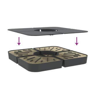 4-Piece Umbrella Base Set with 100kg PP Cross Support