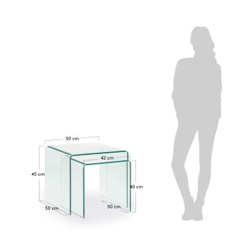 Burano set of 2 nesting tables, 50 cm and 42 x 50 cm