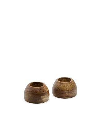 Set of 2 Nukha egg cups made of FSC 100% acacia wood