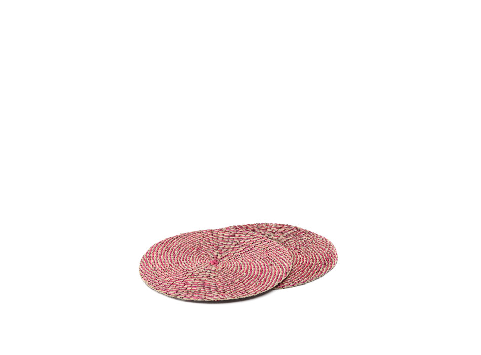 Set of 2 red seagrass placemats Ø 38 cm
