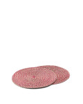 Set of 2 red seagrass placemats Ø 38 cm