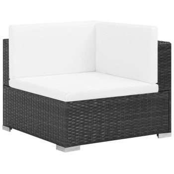6 Piece Garden Sofa Set with Cushions in Polyrattan