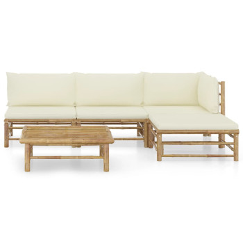 6 Piece Garden Sofa Set with Cushions in Polyrattan