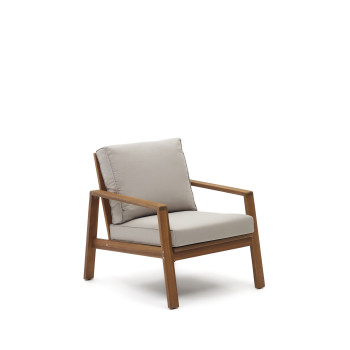 Frares set of 2-seater sofa, 2 armchairs and a coffee table in solid acacia wood