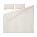 Kalid bottom set, duvet cover and pillowcase in beige organic cotton (GOTS).