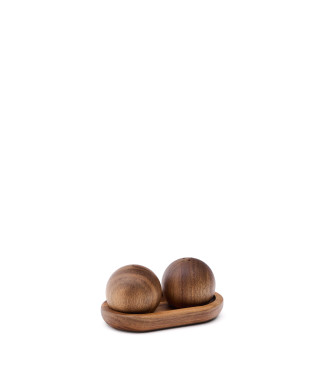 Nukha Salt and Pepper Shaker Set in FSC 100% Acacia Wood