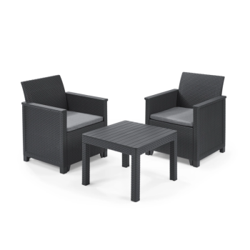 KETER Emma Balcony Set Coffee Table and 2 Armchairs