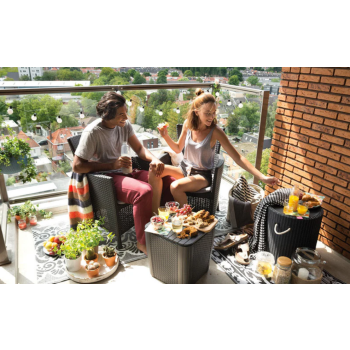 KETER IOWA BALCONY SET Garden Coffee Table and 2 Armchairs