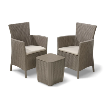 KETER IOWA BALCONY SET Garden Coffee Table and 2 Armchairs