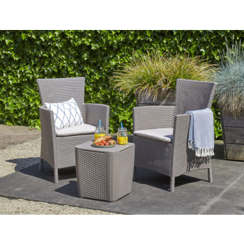 KETER IOWA BALCONY SET Garden Coffee Table and 2 Armchairs