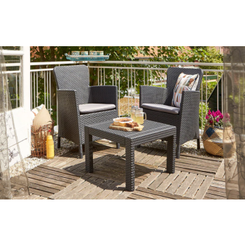 SALVADOR BALCONY SET KETER Garden Coffee Table and 2 Armchairs