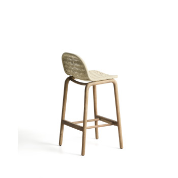 Alipa stool in solid acacia wood and rope