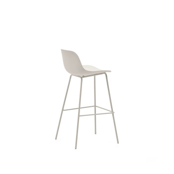 Altea stool in beige with steel legs and beige finish, 75 cm