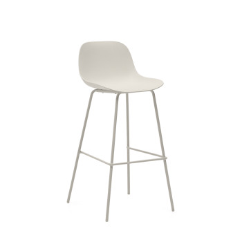 Altea stool in beige with steel legs and beige finish, 75 cm