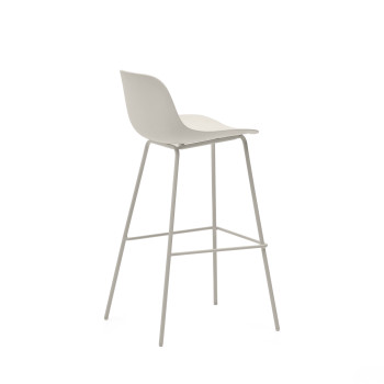 Altea stool in beige with steel legs and beige finish, 75 cm
