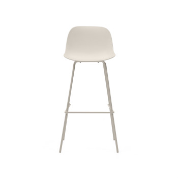 Altea stool in beige with steel legs and beige finish, 75 cm