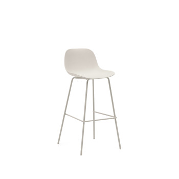 Altea stool in beige with steel legs and beige finish, 75 cm