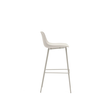 Altea stool in beige with steel legs and beige finish, 75 cm