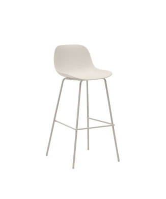 Altea stool in beige with steel legs and beige finish, 75 cm