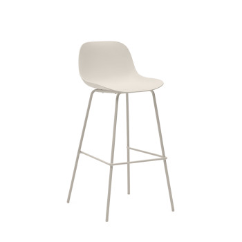 Altea stool in beige with steel legs and beige finish, 75 cm