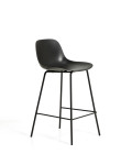 Altea stool in black with black steel legs and black finish 65 cm