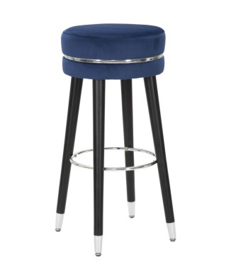 BAR STOOL PARIS BLUE/SILVER