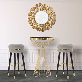 PARIS GREY/GOLD BAR STOOL