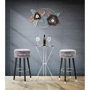 BAR STOOL PARIS GREY/SILVER