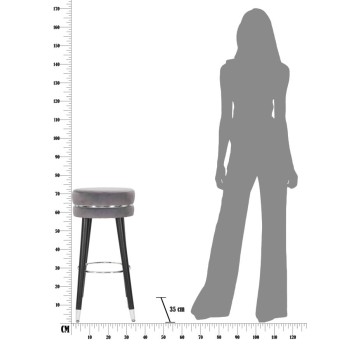 BAR STOOL PARIS GREY/SILVER