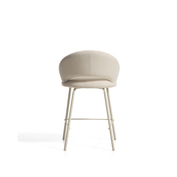 Bonali stool in beige chenille with beige metal legs FSC Mix Credit 65 cm