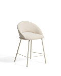 Bonali stool in beige chenille with beige metal legs FSC Mix Credit 65 cm