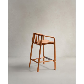 Turqueta outdoor stool in 100% FSC solid teak wood, height 65 cm