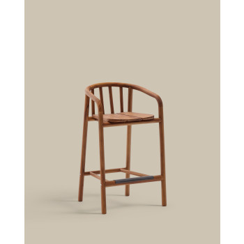 Turqueta outdoor stool in 100% FSC solid teak wood, height 65 cm