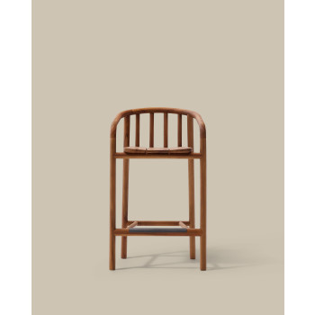 Turqueta outdoor stool in 100% FSC solid teak wood, height 65 cm