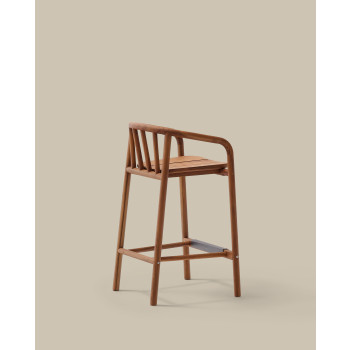 Turqueta outdoor stool in 100% FSC solid teak wood, height 65 cm
