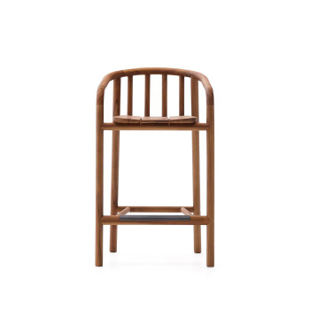 Turqueta outdoor stool in 100% FSC solid teak wood, height 65 cm