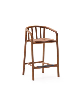 Turqueta outdoor stool in 100% FSC solid teak wood, height 65 cm