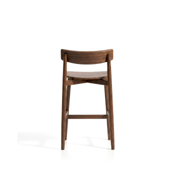 Evera stool with oak veneer backrest with finish