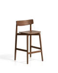 Evera stool with oak veneer backrest with finish