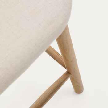 Helda stool in beige chenille and solid oak FSC Mix Credit 65 cm