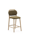 Helda stool in green chenille and solid oak FSC Mix Credit 65 cm