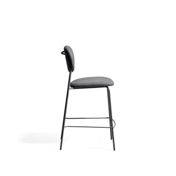 Meli stackable stool in chenille