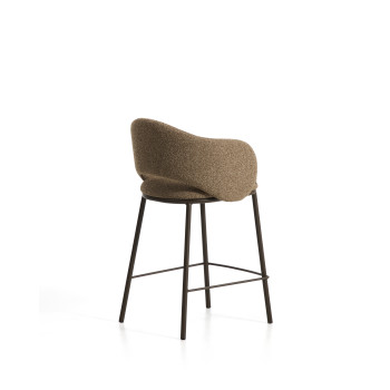 Maina stool in thick chenille